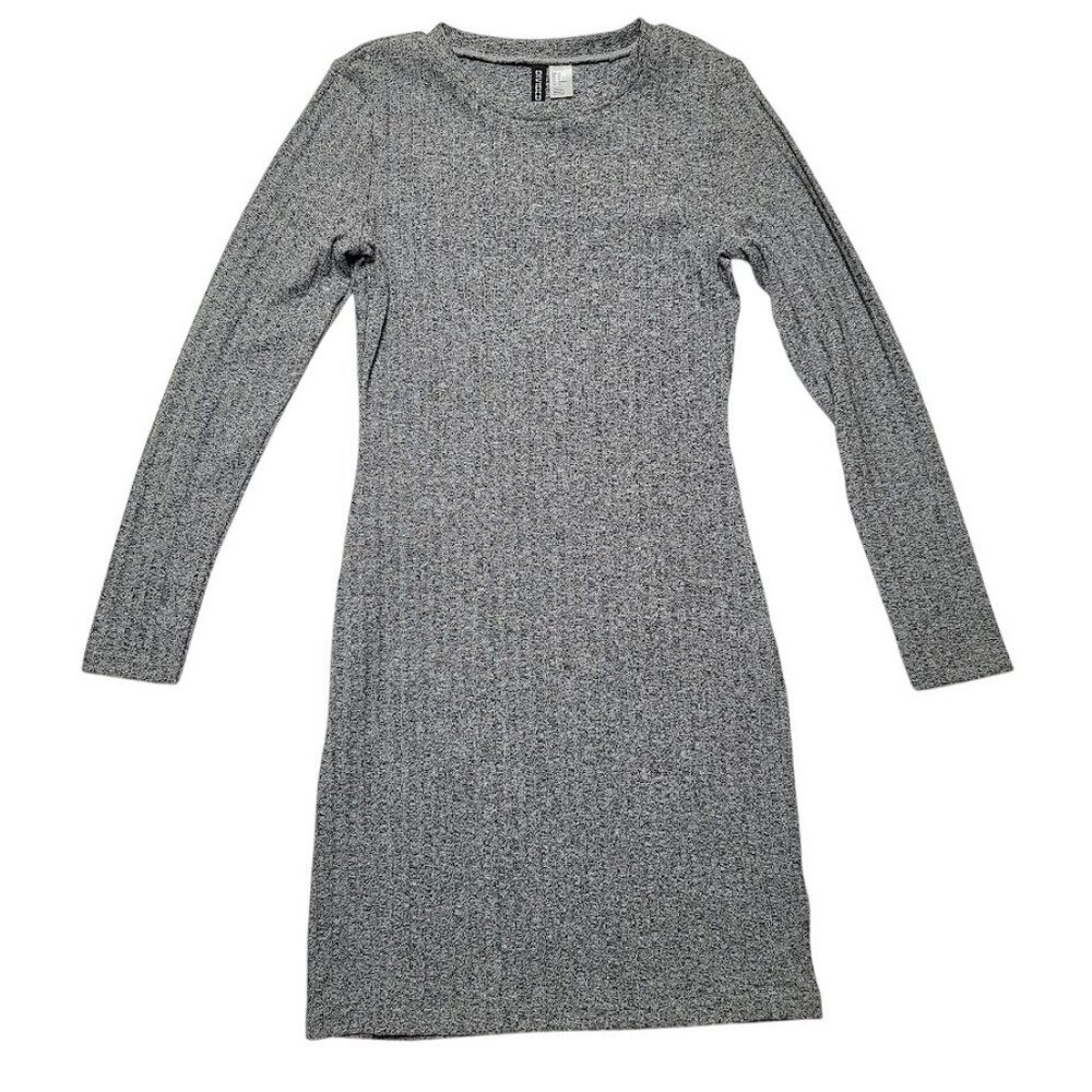 H&M Divided Womens Long Sleeve Gray Knit Dress Size 12 - Picture 1 of 10